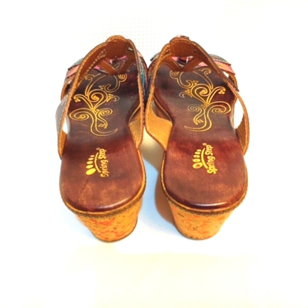 Spring Step Bonita Leather Jeweled Dragonfly Wedge Sandals Colorful 10.5 - Picture 12 of 13